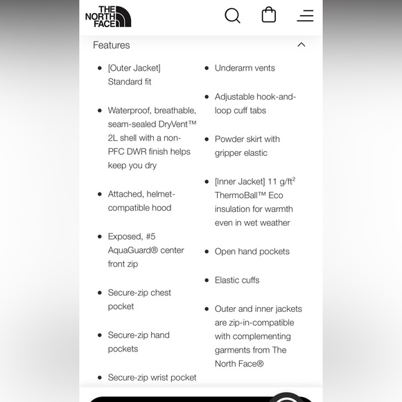 North Face ThermoBall Ski Jacket Womens - Picture 6 of 7